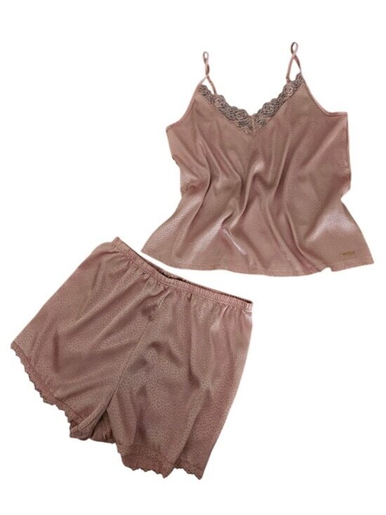 BCBGMaxAzria Other - BCBGMaxAzria Satin Lace Cami & Shorts Set in Dusty Rose